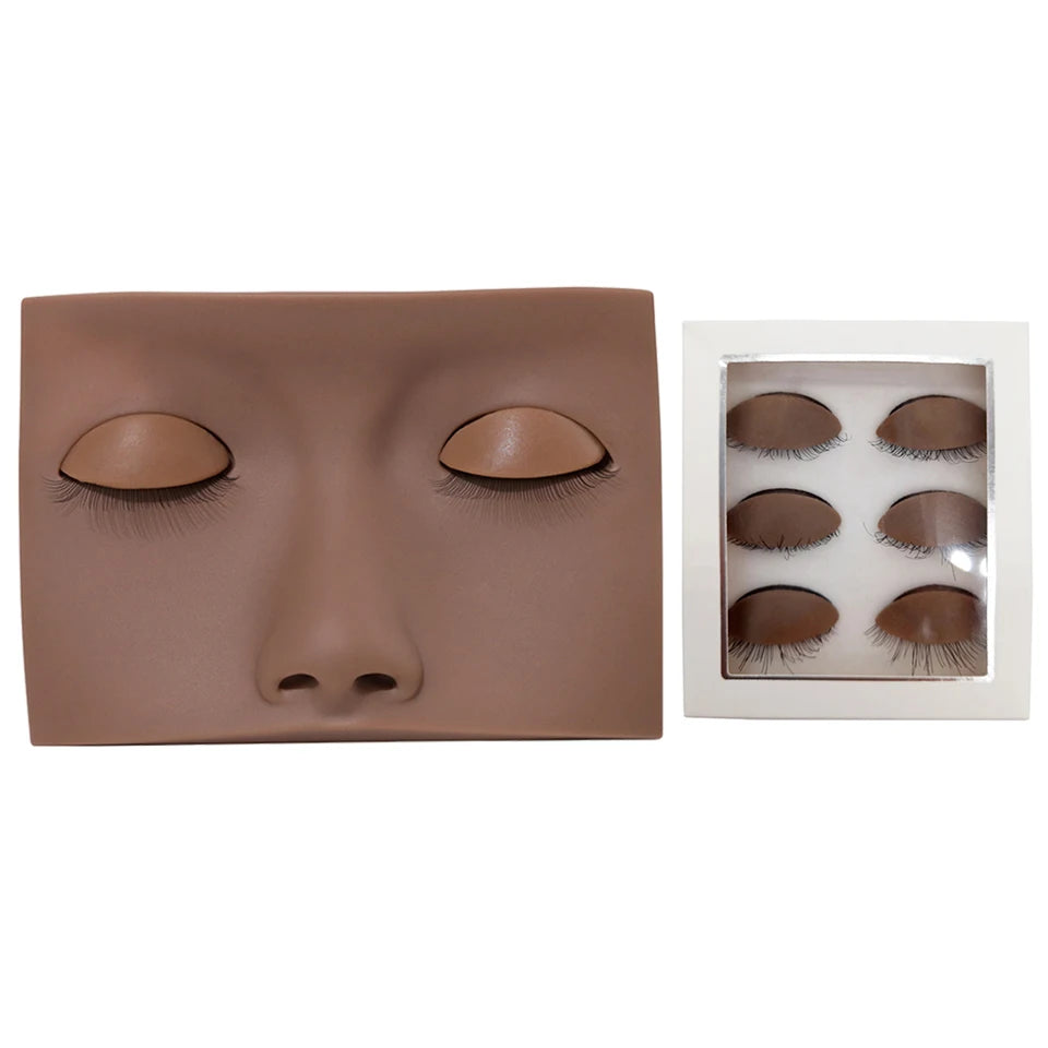 Mannequin Head For Eyelash Extension Training kit With Removable Eyelids Silicone Cosmetic Model Heads Makeup Tools Gel Material