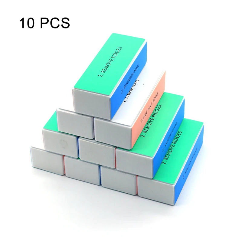 Nail Art Buffer Grinder Buffing Block White Nail File For Pedicure Tips Manicure Care Sponge Buffer Gel Polish Accessories Tools