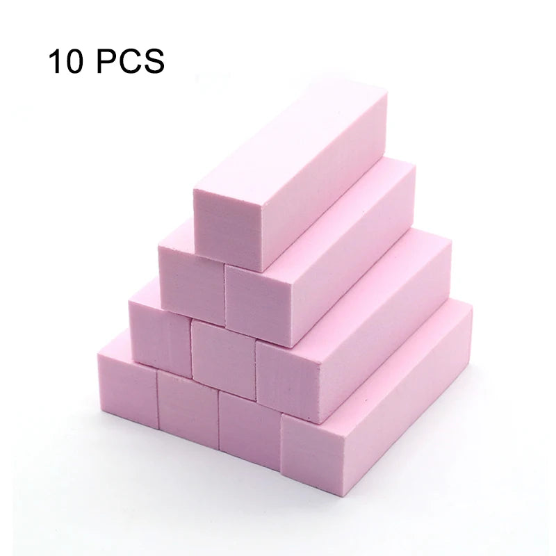 Nail Art Buffer Grinder Buffing Block White Nail File For Pedicure Tips Manicure Care Sponge Buffer Gel Polish Accessories Tools