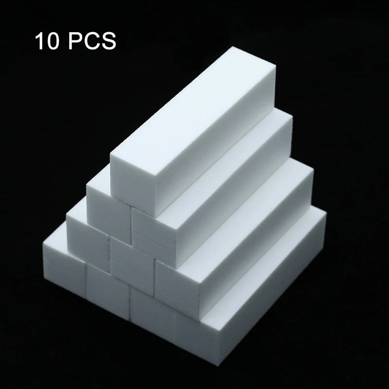Nail Art Buffer Grinder Buffing Block White Nail File For Pedicure Tips Manicure Care Sponge Buffer Gel Polish Accessories Tools