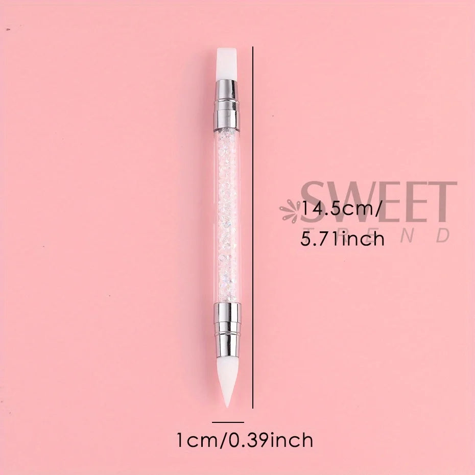 Double Head Silicone Nail Art Pen – Carving & Dotting Tool for Professional Manicure