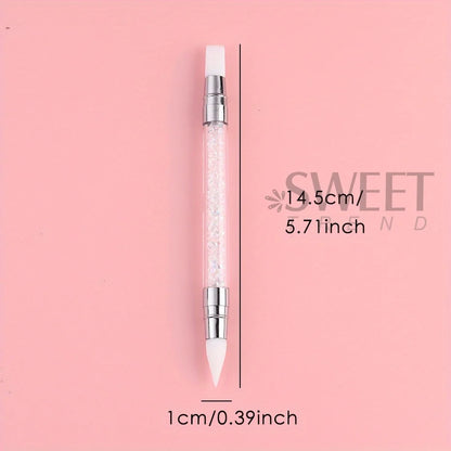 Double Head Silicone Nail Art Pen – Carving & Dotting Tool for Professional Manicure