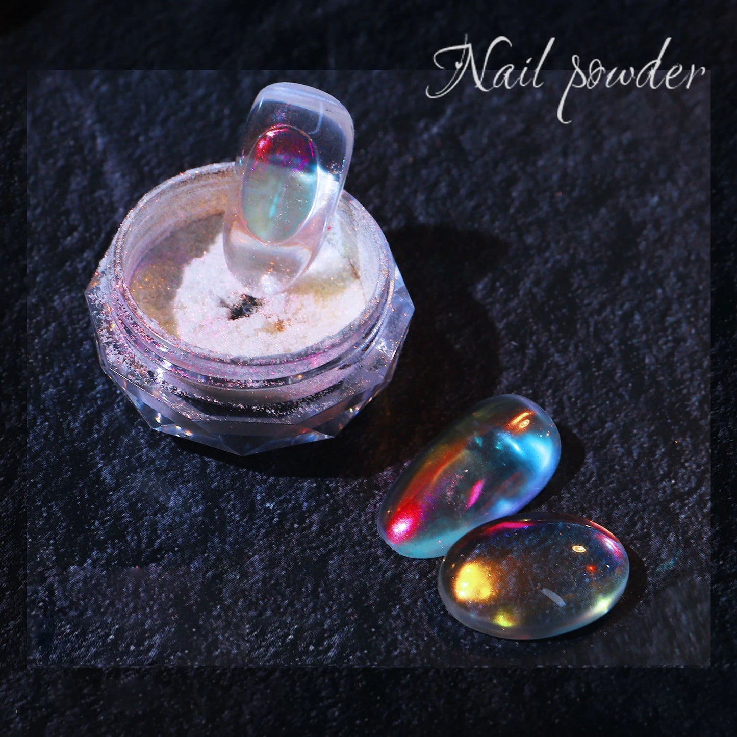 Aurora Rainbow Mirror Nail Glitter – Chrome Gel Pigment Powder