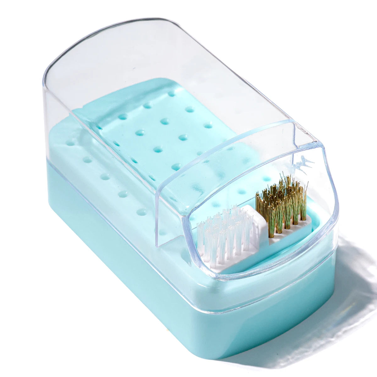 2in1 Nail Drill Bits Storage Box 30 Holes Nail Art Drill Storage Box Grinding Polish Head Bit Holder Display Organizer Dustproof
