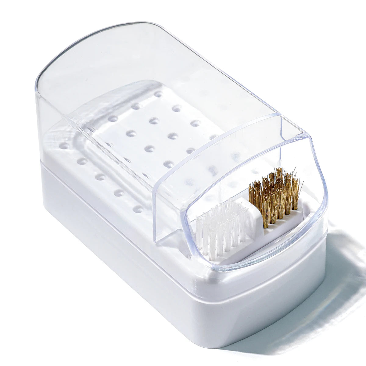 2in1 Nail Drill Bits Storage Box 30 Holes Nail Art Drill Storage Box Grinding Polish Head Bit Holder Display Organizer Dustproof
