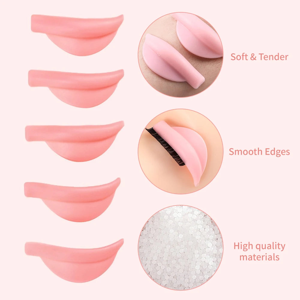 Reusable Silicone Lash Lift Perm Pads — 5 Pairs