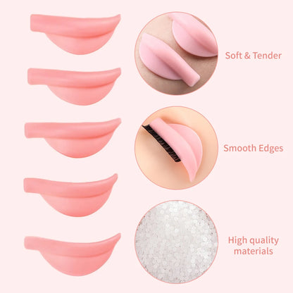 Reusable Silicone Lash Lift Perm Pads — 5 Pairs