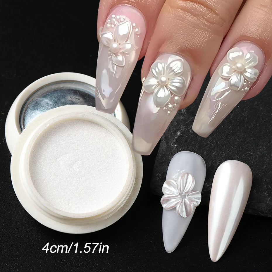 Pearlescent Chrome Nail Powder – 10-Box Aurora Glitter Set