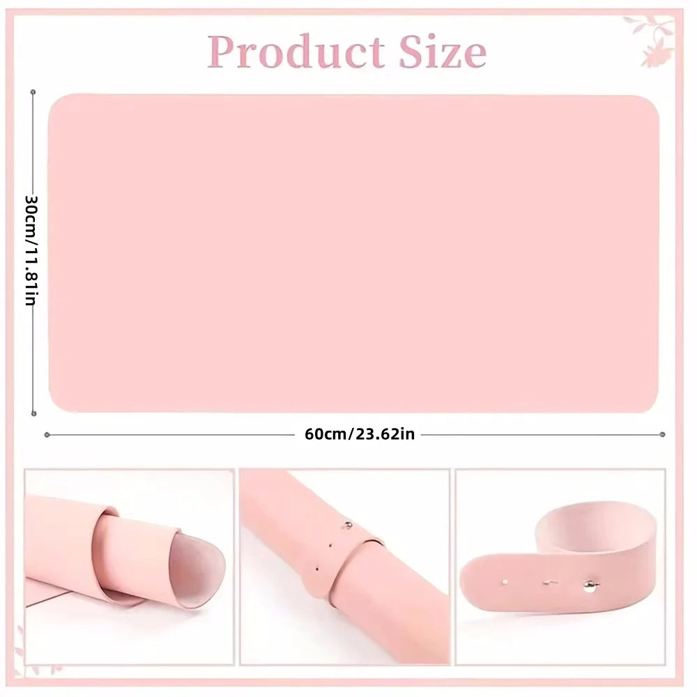 Nail Art Table Mat – Foldable Leather Desk Mat with Armrest