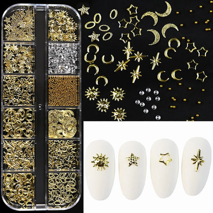 Nail Art Rhinestones Kit 2400pcs Nail Gems Ab Flatback Rhinestones Gems Stones with Storage Organizer for Design Bright Holiday