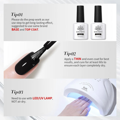 BORN PRETTY Gel Nail Polish — 130 Colors, Semi-Permanent UV/LED Gel Varnish