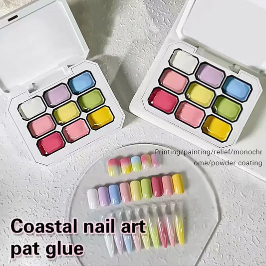 9-Color Patting Gel – Vivid Gradient Nail Polish for Creative Nail Art Designs