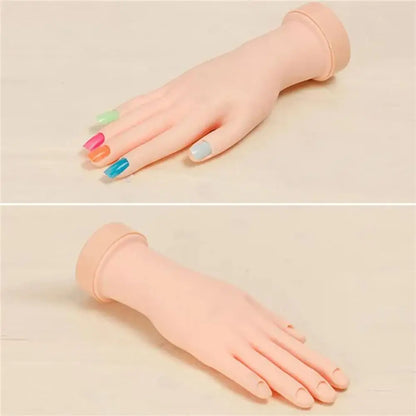 Silicone Nail Practice Hand – Flexible Bendable with Suction Base