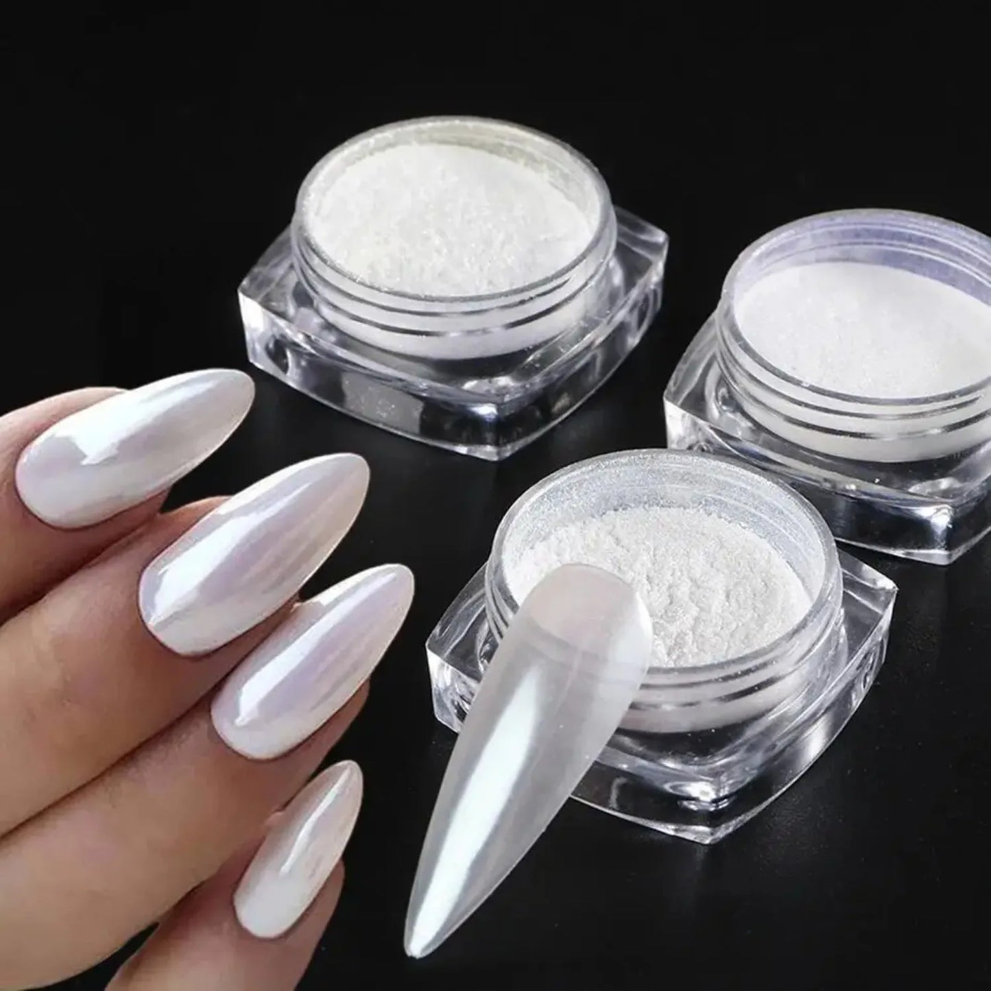 Pearl White Nail Powder – Aurora Chrome Pigment
