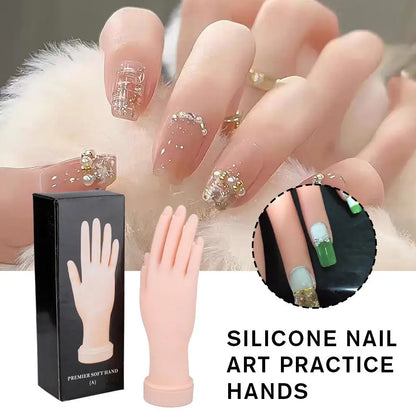 Silicone Nail Practice Hand – Flexible Bendable with Suction Base