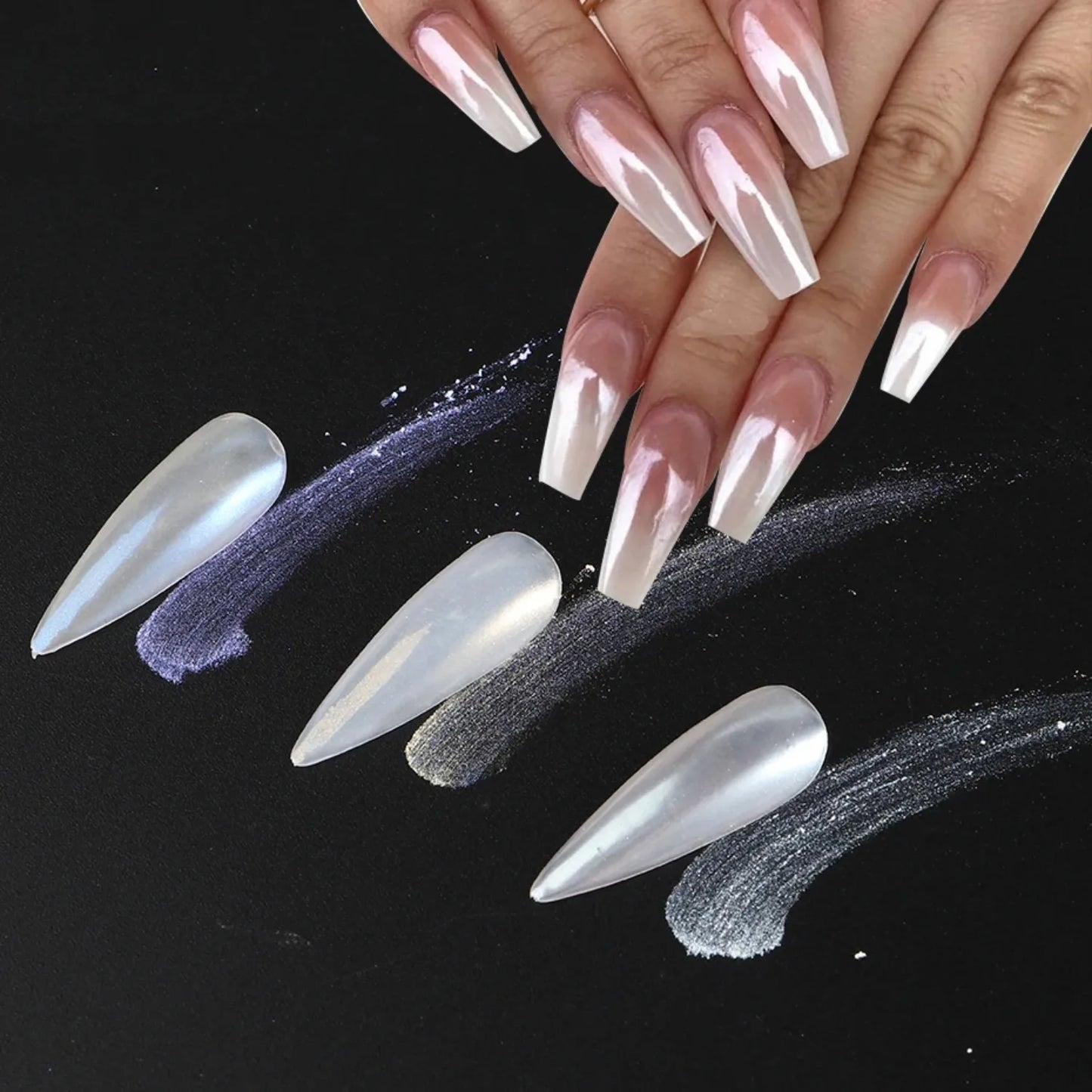 Pearl White Nail Powder – Aurora Chrome Pigment