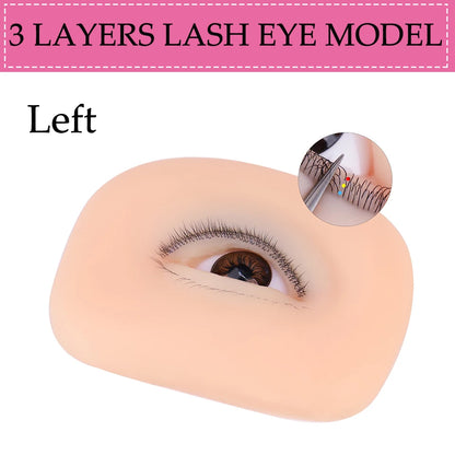 Eyelash Extension Training Kit for Beginners Practice Model Head Mannequin Eye Pads Tweezers Brushes Makeup Set Practice Eyelash