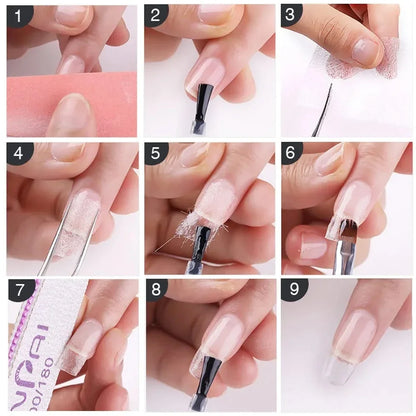 Fiberglass Nail Extension Silk Wraps – UV Gel Acrylic Tips