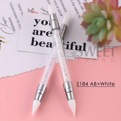 Double Head Silicone Nail Art Pen – Carving & Dotting Tool for Professional Manicure
