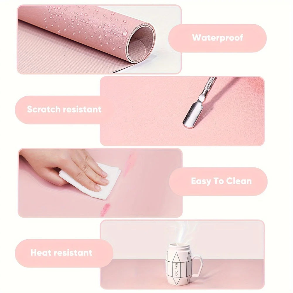 Nail Art Table Mat – Foldable Leather Desk Mat with Armrest