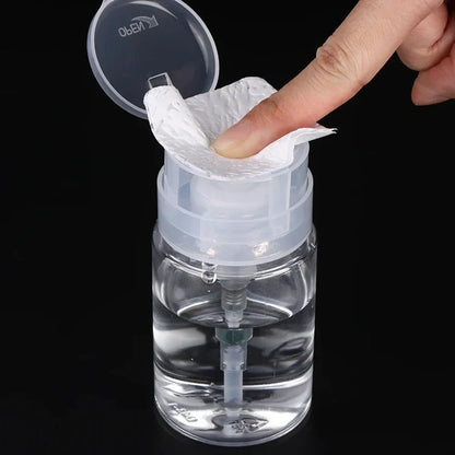 100ml Nail Polish Remover Dispenser Refillable Press Pump Bottle for Nail Art Manicure Tools Liquid Cleaner Storage