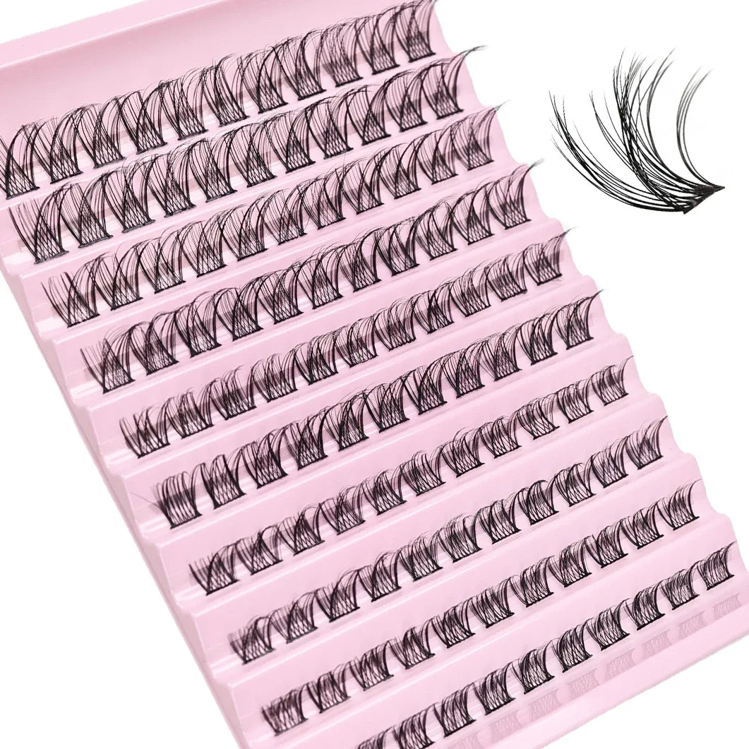 DIY Eyelash Extension Kit 110pcs Individual Lashes Cluster 30D40D 8-16mm Mix Lash Clusters Bond and Seal and Lash Applicator