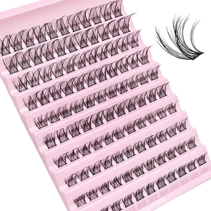 DIY Eyelash Extension Kit 110pcs Individual Lashes Cluster 30D40D 8-16mm Mix Lash Clusters Bond and Seal and Lash Applicator
