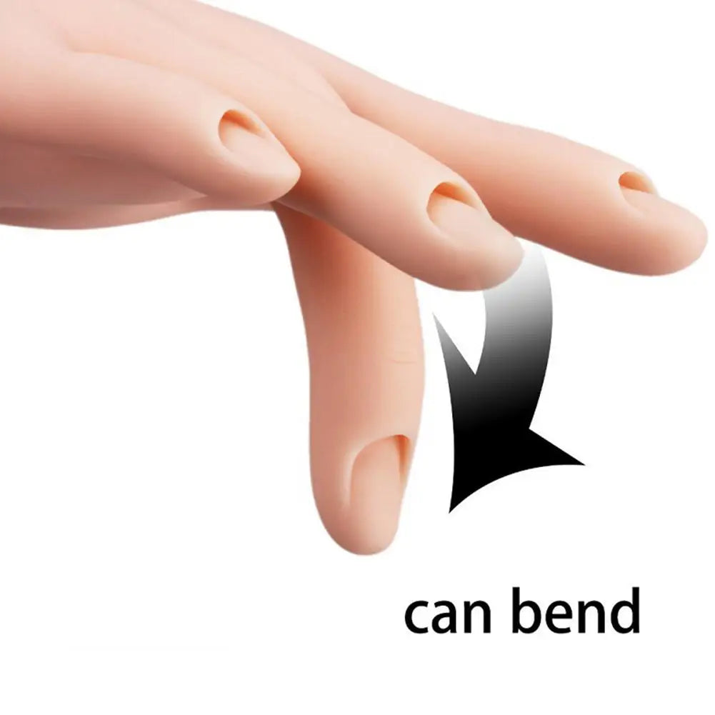 Silicone Nail Practice Hand – Flexible Bendable with Suction Base