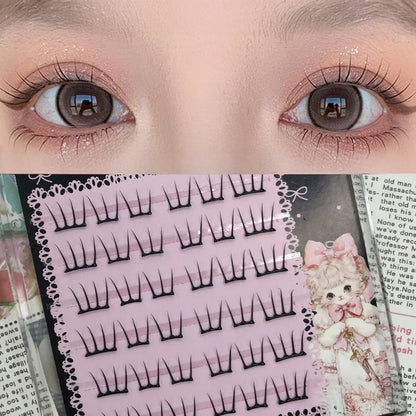 DIY Fashion Lash Extensions Glue-free Korean Style Girl Group lash Segemented Natural Long False Eyelash Self Sticking Eyelashes