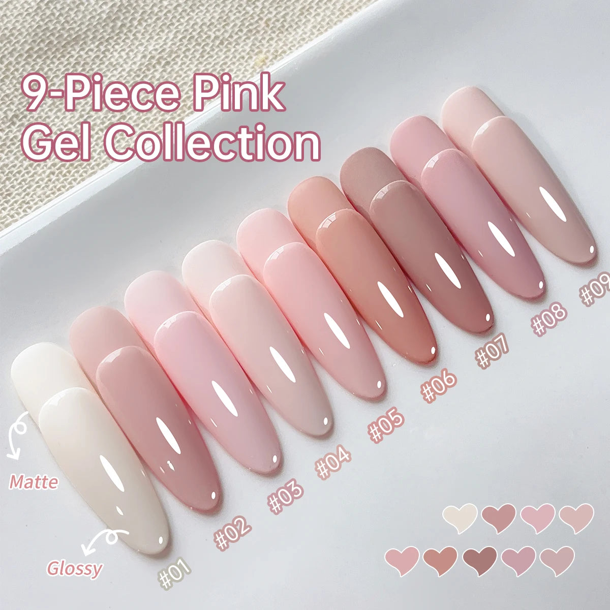 Pink Patting Gel – 9 Colors High Saturation Semi-Solid Nail Polish