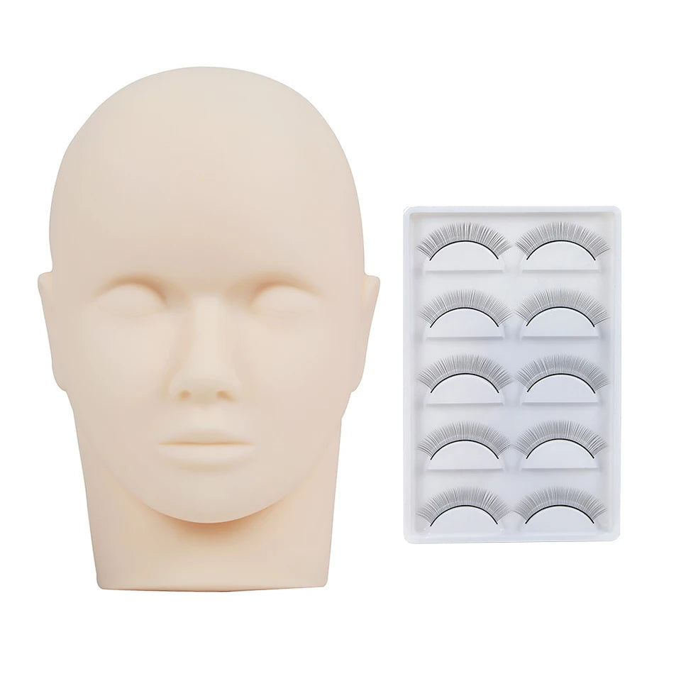 Mannequin Head For Eyelash Extension Training kit With Removable Eyelids Silicone Cosmetic Model Heads Makeup Tools Gel Material