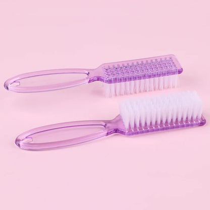 4Pcs Transparent Nail Brush Cleaning Brushes Plastic Handle Grip Multifunctional Brush Cleaner Scrubbing Pedicure For Manicure