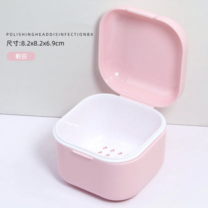 1pc Nail Drill Bit Storage & Disinfection Box, Nail Accessory Preservation, Display, Disinfection, Cleaning Empty Box