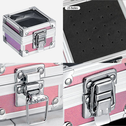 1pc Professional Nail Drill Bit Holder with 25 Holes - Aluminum Display Storage Box Container for Acrylic Nail Art Tools