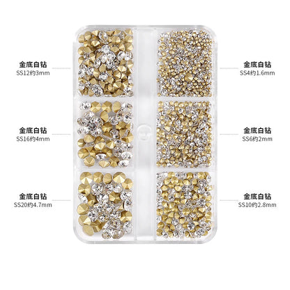 Nail Art Rhinestones Kit 2400pcs Nail Gems Ab Flatback Rhinestones Gems Stones with Storage Organizer for Design Bright Holiday