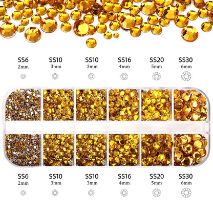 Nail Art Rhinestones Kit 2400pcs Nail Gems Ab Flatback Rhinestones Gems Stones with Storage Organizer for Design Bright Holiday