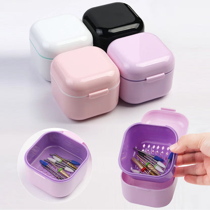 1pc Nail Drill Bit Storage & Disinfection Box, Nail Accessory Preservation, Display, Disinfection, Cleaning Empty Box