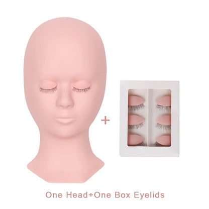 Mannequin Head For Eyelash Extension Training kit With Removable Eyelids Silicone Cosmetic Model Heads Makeup Tools Gel Material