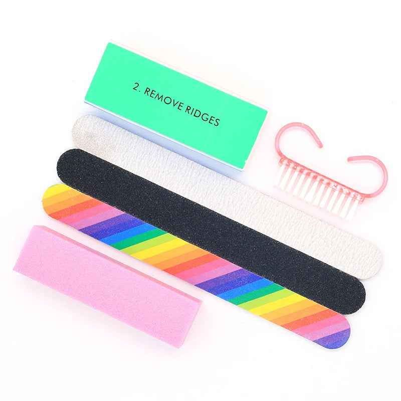 Nail Art Buffer Grinder Buffing Block White Nail File For Pedicure Tips Manicure Care Sponge Buffer Gel Polish Accessories Tools