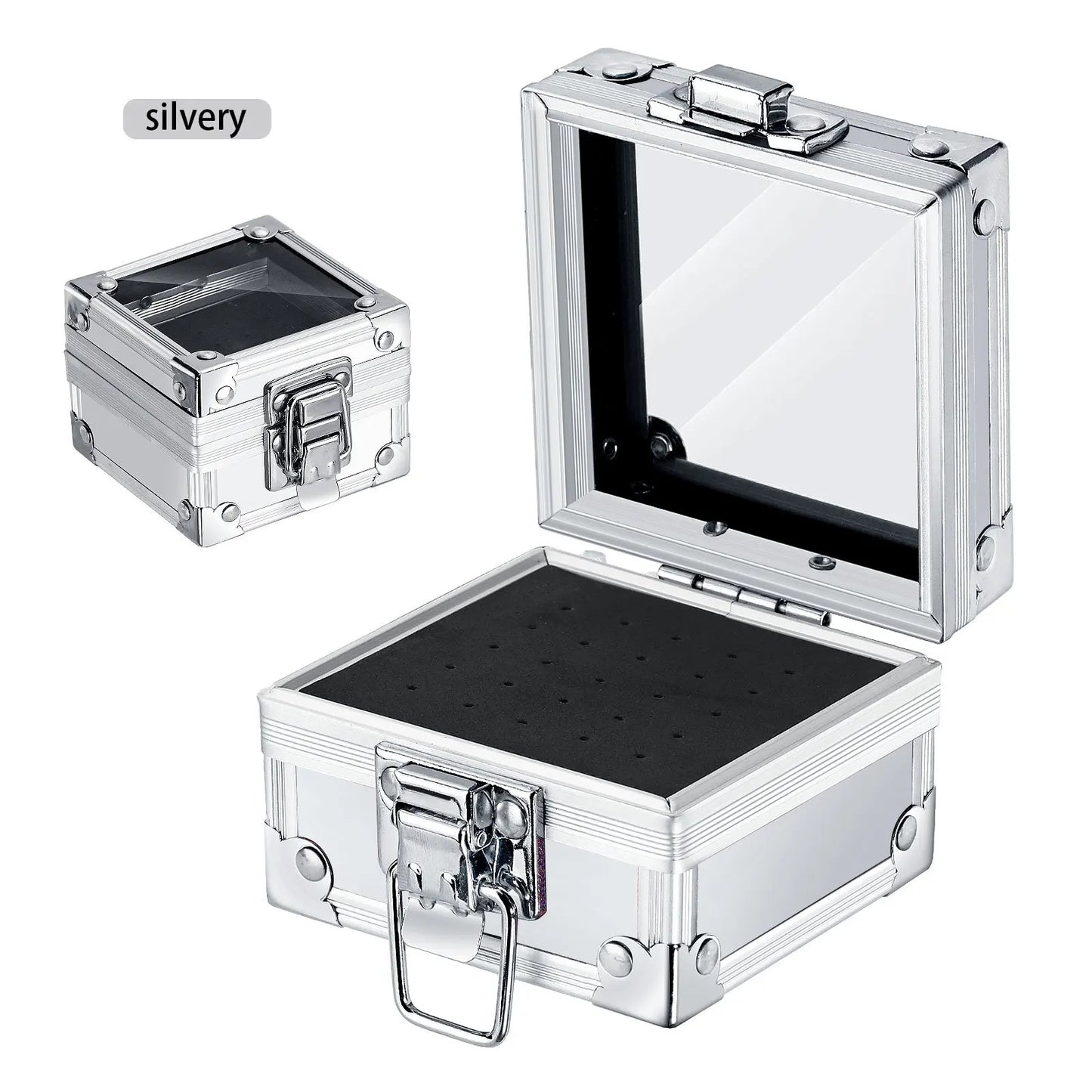1pc Professional Nail Drill Bit Holder with 25 Holes - Aluminum Display Storage Box Container for Acrylic Nail Art Tools