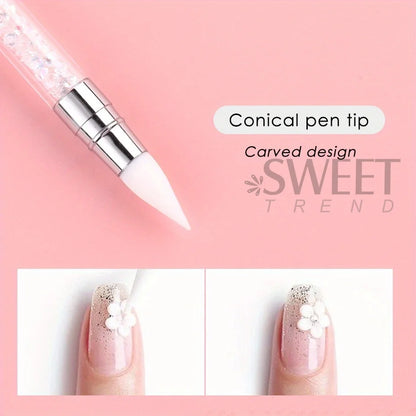 Double Head Silicone Nail Art Pen – Carving & Dotting Tool for Professional Manicure