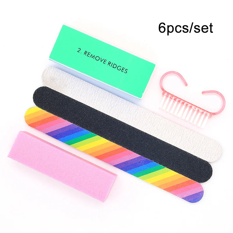 Nail Art Buffer Grinder Buffing Block White Nail File For Pedicure Tips Manicure Care Sponge Buffer Gel Polish Accessories Tools