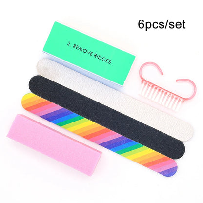 Nail Art Buffer Grinder Buffing Block White Nail File For Pedicure Tips Manicure Care Sponge Buffer Gel Polish Accessories Tools