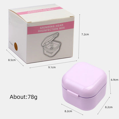 1pc Nail Drill Bit Storage & Disinfection Box, Nail Accessory Preservation, Display, Disinfection, Cleaning Empty Box