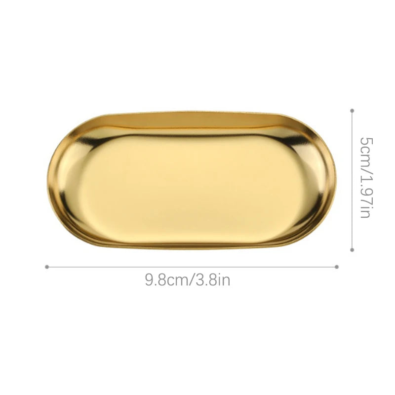 Nail Tray Stainless Steel Cosmetic Storage Tray Nail Art Nail Polish Storage Multicolor Nail Art Desktop False Nails Dish Tools