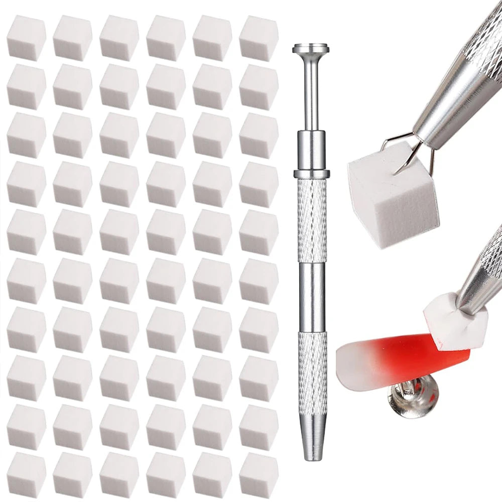 Nail Gradient Sponge Set with Grab Pen & Clip – Manicure Color Blending Tool