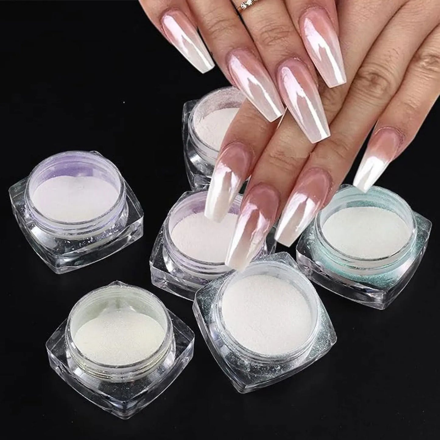 Pearl White Nail Powder – Aurora Chrome Pigment