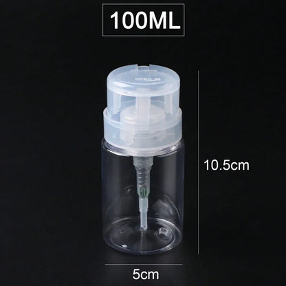 100ml Nail Polish Remover Dispenser Refillable Press Pump Bottle for Nail Art Manicure Tools Liquid Cleaner Storage
