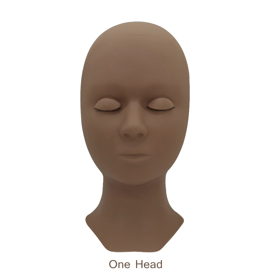 Mannequin Head For Eyelash Extension Training kit With Removable Eyelids Silicone Cosmetic Model Heads Makeup Tools Gel Material