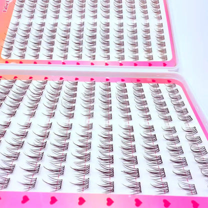 Hot Selling No Glue Individual Eyelash Extensions Kit 288 Clusters 24 Rows False Eyelash with Tweezers for Daily Makeup Party